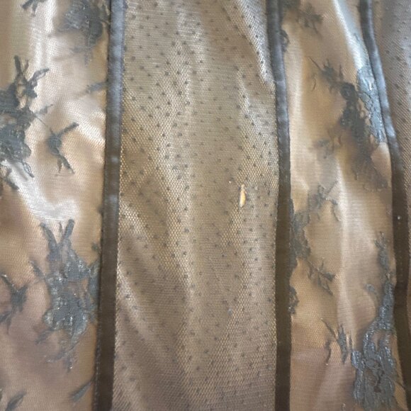 Rinascimento Made In Italy Lace & Sheer Slip Dress M Gray With Black Floral Acce - Picture 8 of 12